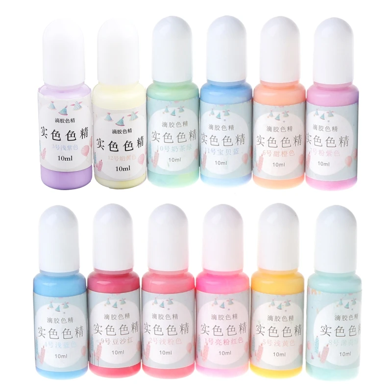

Epoxy Pigment 12 Bottles Non Toxic Liquid Resin Pigment Dye Macaron Candy Color Colorant for DIY Coloring Jewelry Making