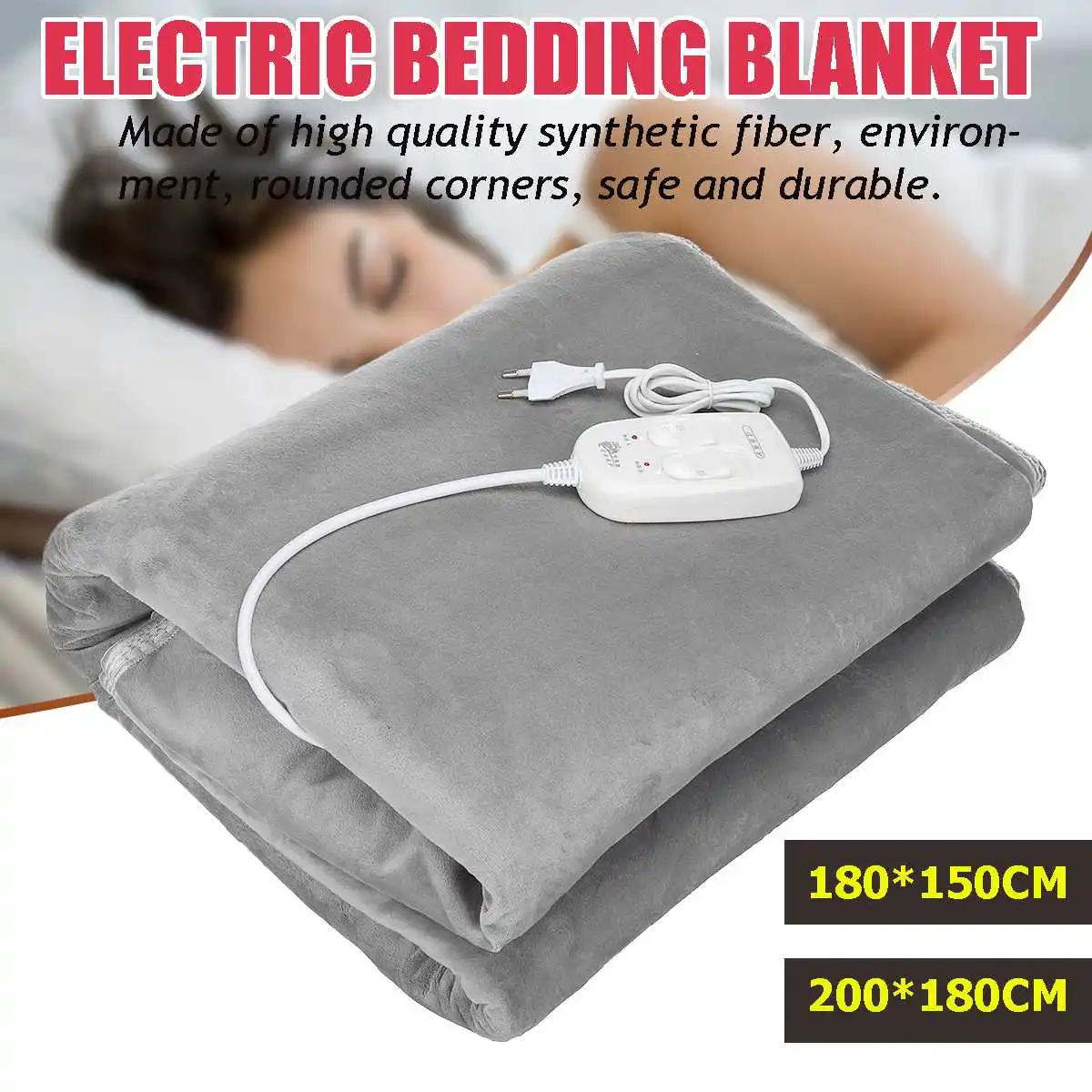 

Electric Blanket Body Bed Warmer Heater Heated Blanket with Double Thermostat Electric Heating Pad Blanket 180*150CM/200*180CM