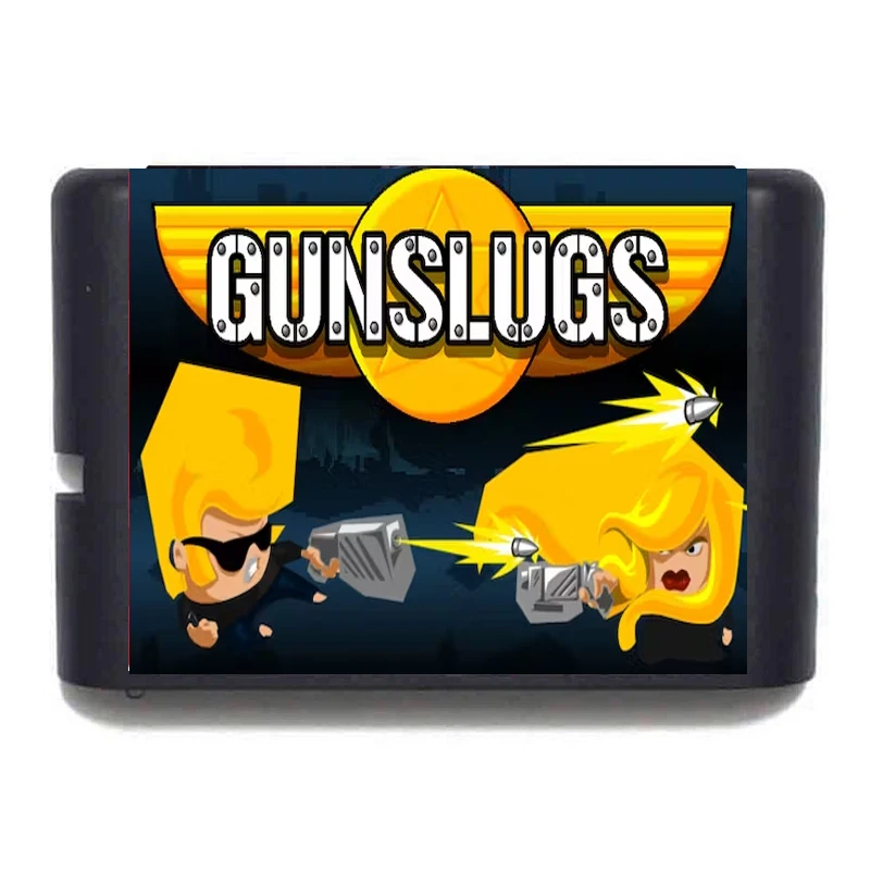 Фото 16-битная игровая карта Gunslugs MD для мега-привода №1