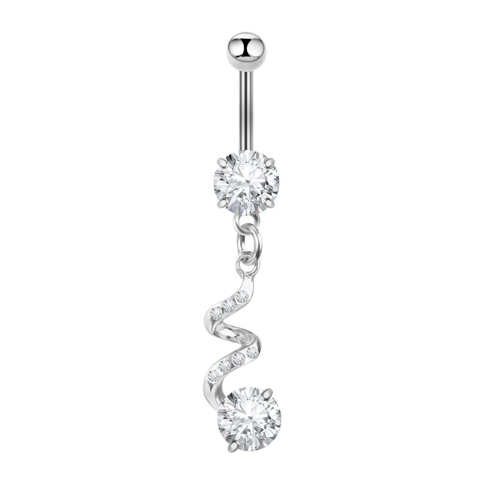 Новое кольцо для пупка с цирконом круглое длинное розовое украшения пирсинга |