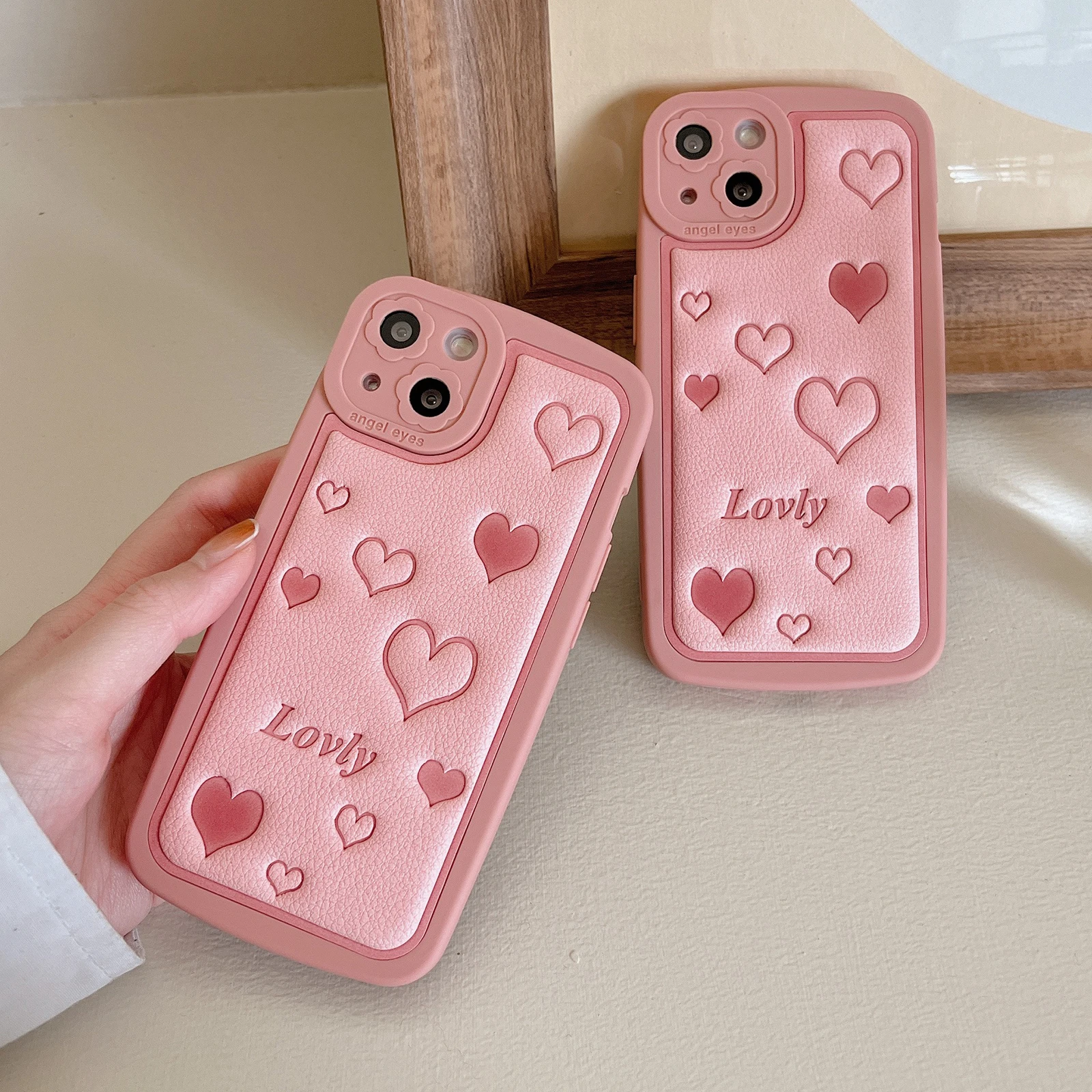 Защитный чехол INS для телефона с сердечками цветами и камерой iPhone 13 Pro Max 11 12 XR X XS 7 8