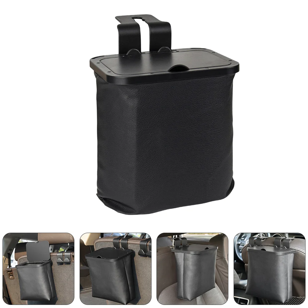 

1 Set Practical Car Trash Bin Durable Headrest Trash Can Hanging Car Trash Can