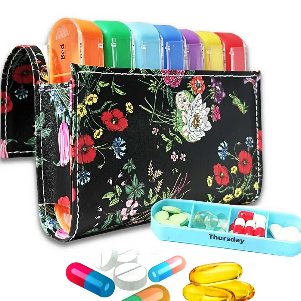 

Pattern 7 Day Medicine Pill Box Weekly Tablet Storage Organizer Container Box Pill Case Pastillero Travel Water