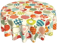 all kinds of apples round tablecloth 60 inch table cover tabletop decoration dustproof wrinkle buffet table party dinner