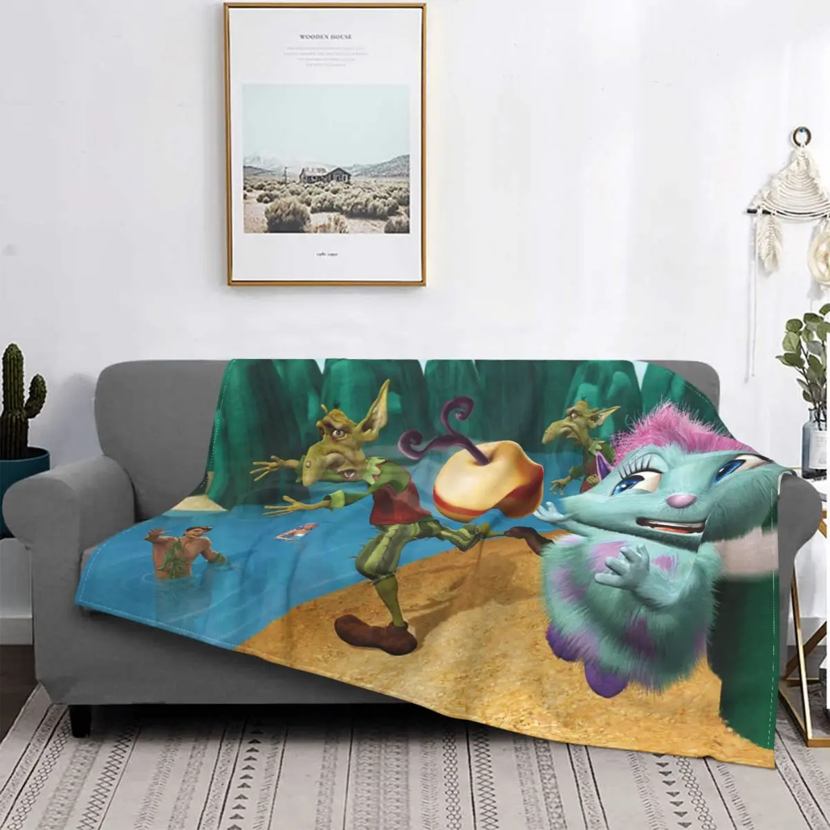 

Мягкое бархатное одеяло для спальни, с мультяшным принтом