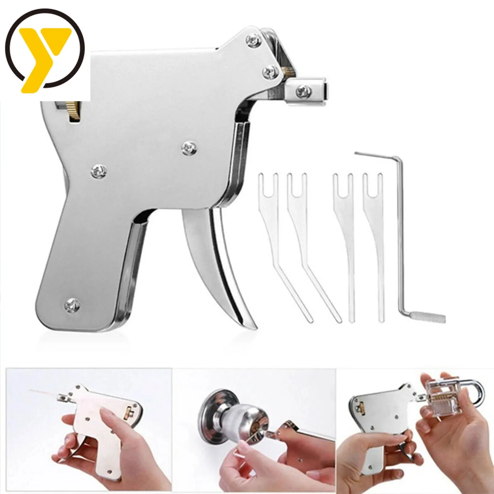 

1 Set Padlock Open Tools Set Parts Professional Use with Tip Lock Opener Strong Steel Lock Picking Tools Set Extractor Training
