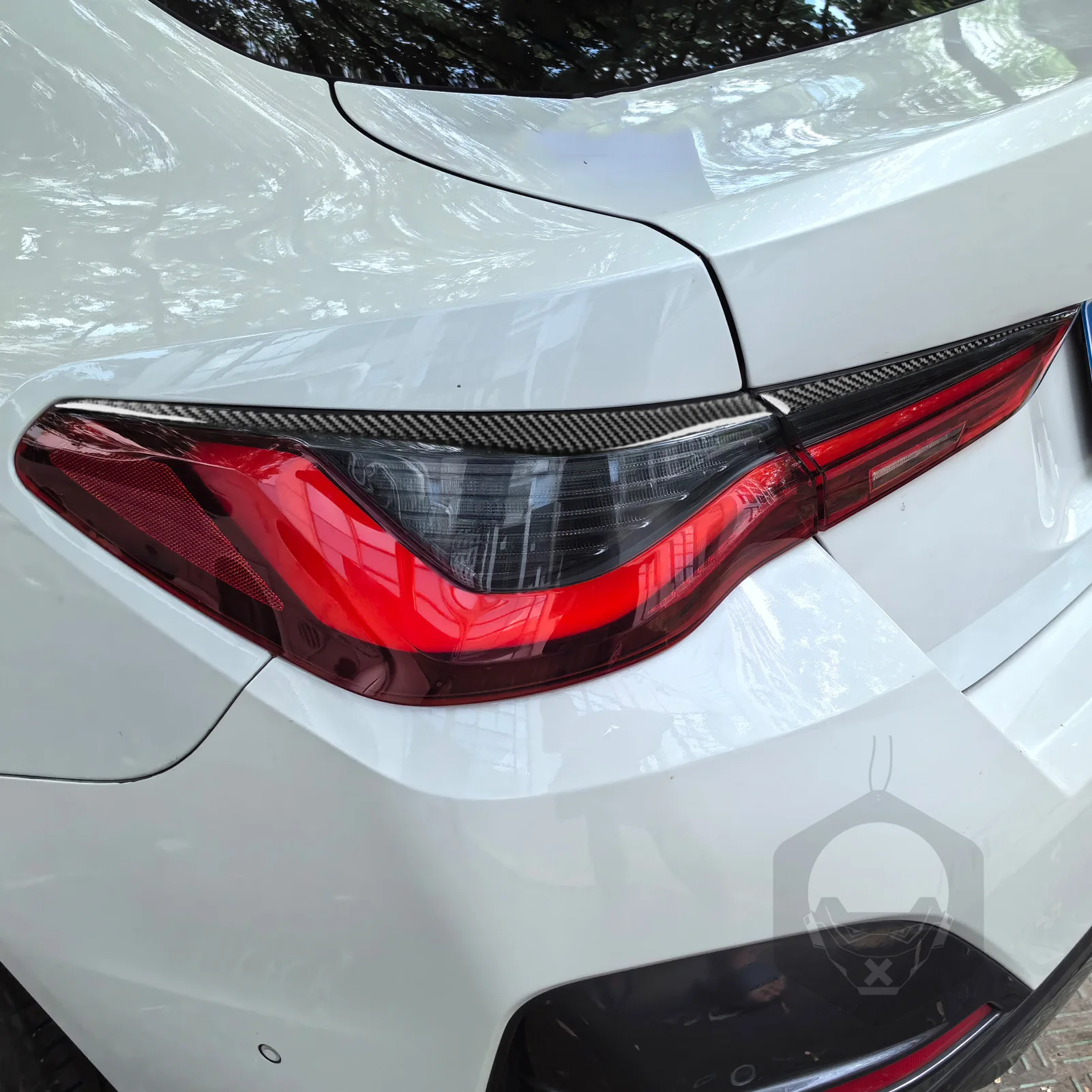 Для BMW 4 серии G22 G23 G26 2021-2024 углеродное волокно задняя фара наклейка для бровей авто