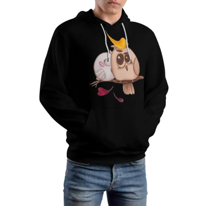 

2022 Harajuku модная толстовка с мультяшным принтом маленькая птичка Yiren Мужская и Женская осенне-зимняя красная сетчатая Корейская толстовка