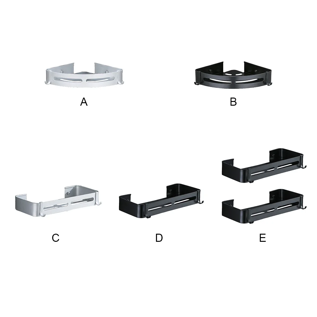 

Угловая полка для ванной комнаты, настенная косметическая стойка, органайзер из алюминиевого сплава, бытовой держатель для хранения с винт...