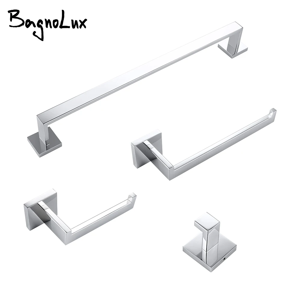 Bar Robe Hook Toilet Paper Holder Towel Ring Polished Finish