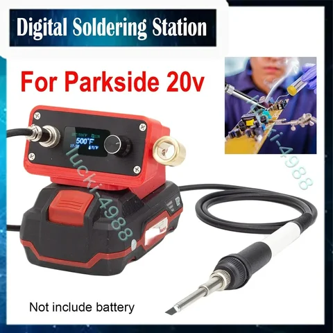Паяльная станция OLED Digital T12, электронный наконечник для паяльника Parkside Lidl X20V (батарея в комплект не входит)