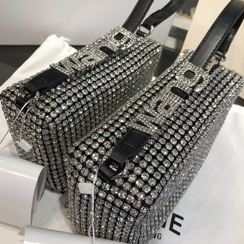 

bolsas femininas tendencia 2022 new women handbags aw king rhinestones flash diamond bag handbag mini armpit small square bags