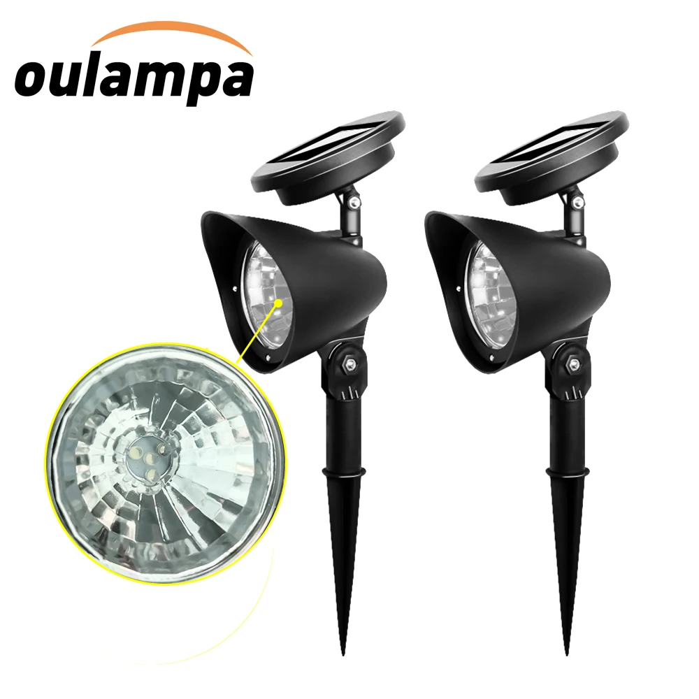 

2Packs 4LED Solar Lawn Spotlight IP65 Waterproof for Courtyard Park Pathway Landscape Garden Lights