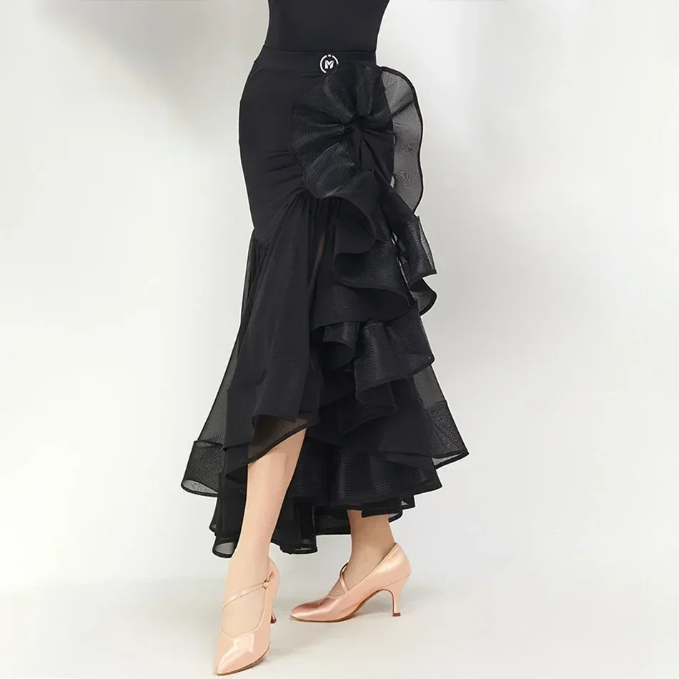 Женская юбка для латиноамериканских танцев пышная в форме лотоса одежда бальных