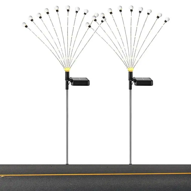 

LED Solar Firefly Lights 2pcs 10 Head Firefly Solar Swing Lamp Garden Outdoor IP65 Waterproof Pathway Lights Lawn Plug-in Decor