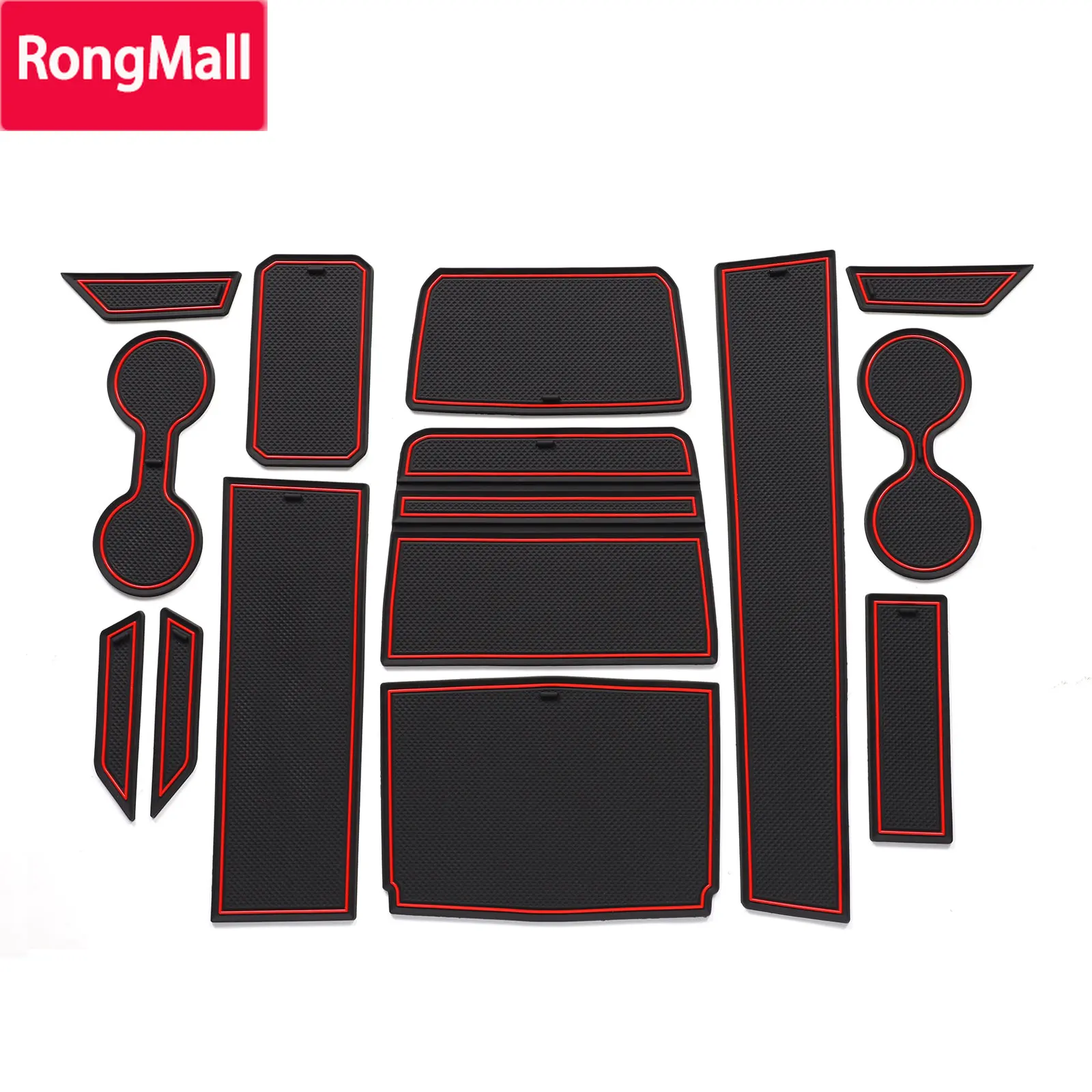 

RongMall Car Gate Slot Mat for Ford BRONCO 2021 2022 (2 door) (4 door) Anti-Slip Slot Mats Accessories Rubber Cup Holders