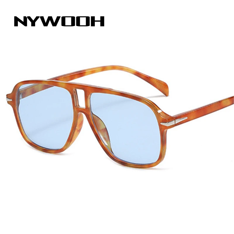 

NYWOOH Brand Vintage Women Sunglasses Luxury Designer Leopard Yellow Sun Glasses for Men Classic Gradient Driving Eyewear Goggle