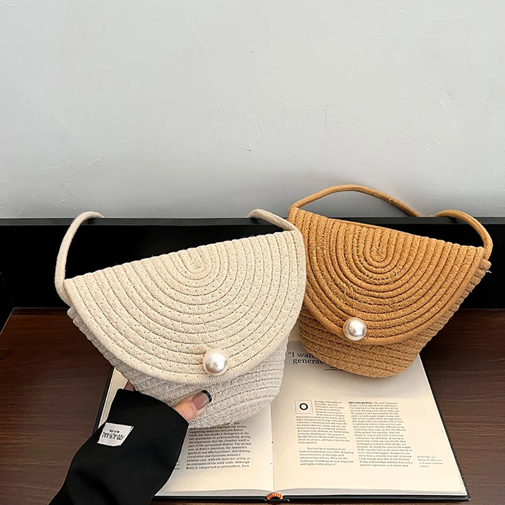 

Woven Straw Beach Bags Summer Women Handmade Handbag Bohemian Travel Female Shopper Shoulder Bag Casual Tote