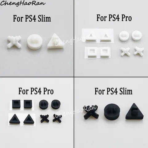 1 комплект, белые или черные силиконовые резиновые прокладки на нижнюю часть консоли PS4 Slim Pro, резиновые прокладки для консоли, противоскользящие Сменные прокладки