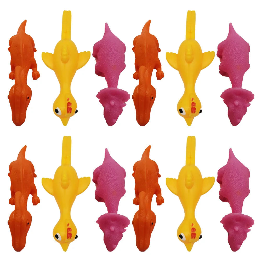 

12pcs TPR Chicken Plaything Turkey Shooter Tricky Turkey Catapult for Festival Outdoor