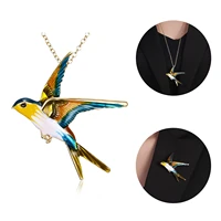 6pcs enamel bird animal brooch necklace dual use versatile jewelry accessories for women party gift