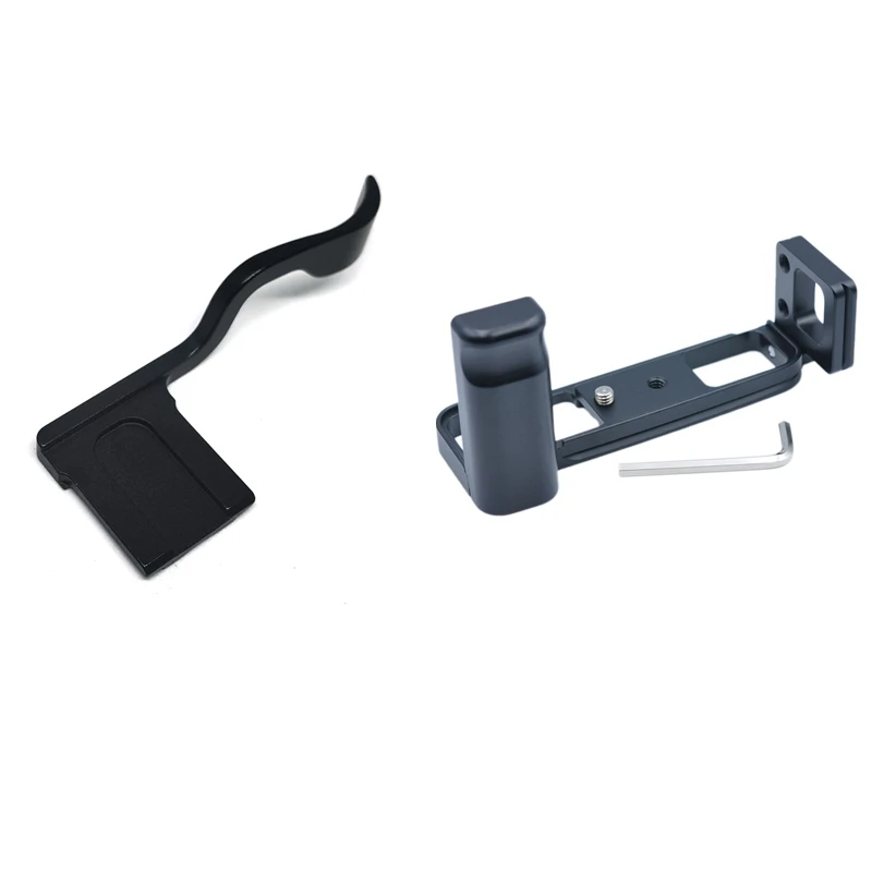 

1 Pcs Aluminum Hot Shoe Cover Thumb-Up Hotshoe Thumb Grip & 1 Pcs L Bracket Quick Release L Plate