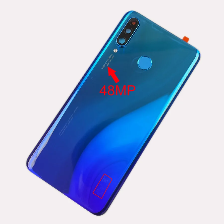 Фото Для Huawei P30 lite 48MP/New Edition 2020 задняя крышка батарейного отсека, задняя стеклянная крышка корпуса Nova 4E с объективом камеры и CE №3