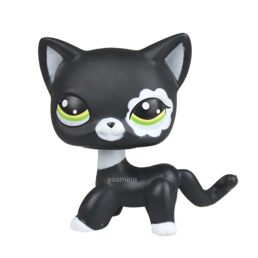Classic Mini Pet Shop Black Short Hair Cat Kitty Figure Toy lps#2249