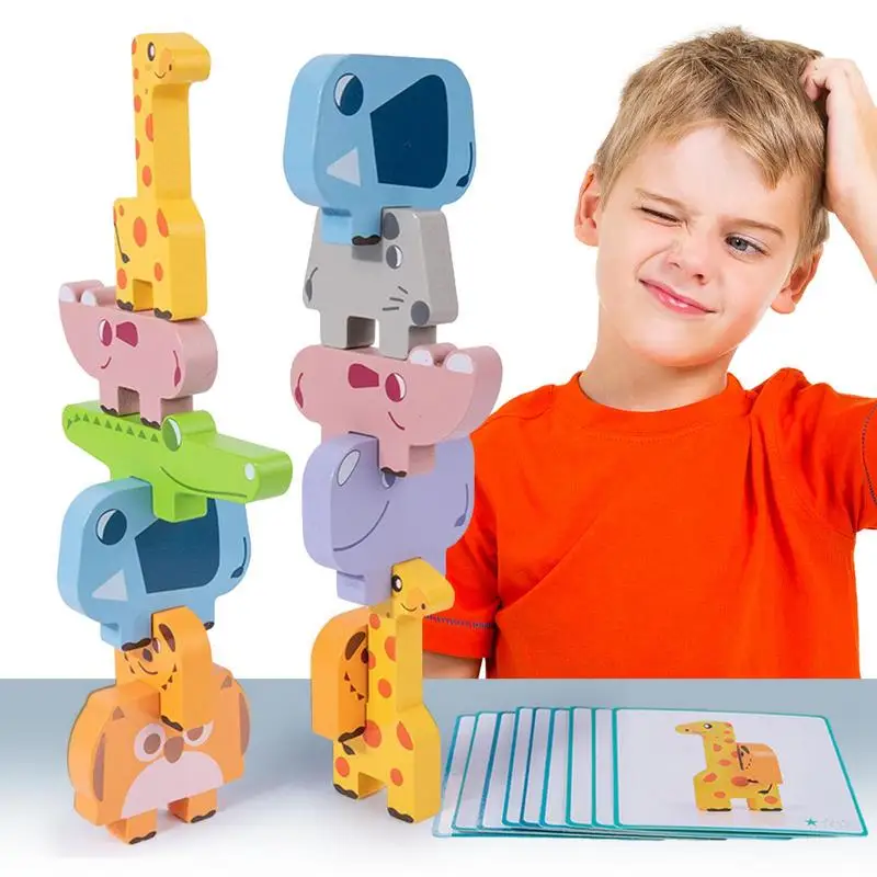 

Wooden Animal Balance Game Stacking Games For Kids Wooden Building Animal Stacking Toys For Boys And Girls Animal Balance Toys