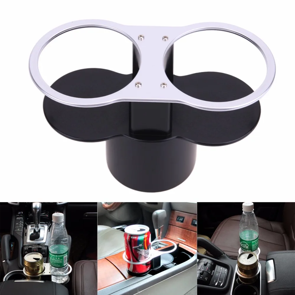 

Double Hole Car Cup Holder / Drinks Holders Automotive Mount Holder Stand Universal Bottle Drinking Holder Black