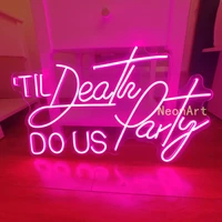 til death do us party neon lamp illuminate wedding wall art letter logo design home bar led light personalized signs