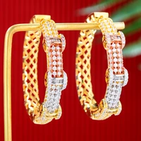 soramoore 2022 hoop earrings with rhinestone circle earrings noble symbol for bridal wedding women anniversary jewelry bijoux