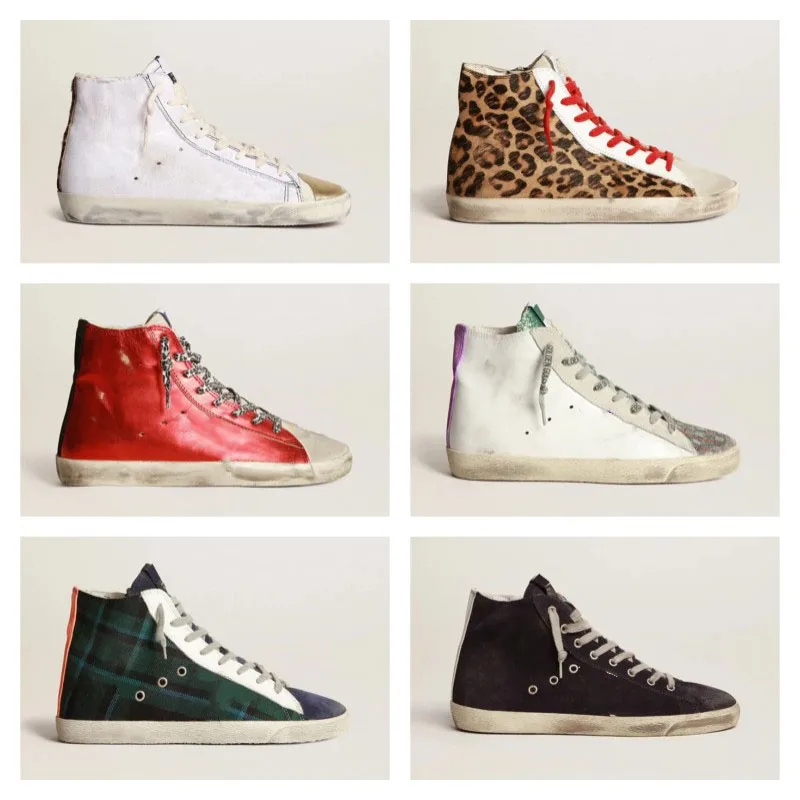 

2022 Autumn and Winter New Products Francy DF80 Series Old Small Dirty Shoes Net Red Couple Casual Sneakers High Top Side Zipper