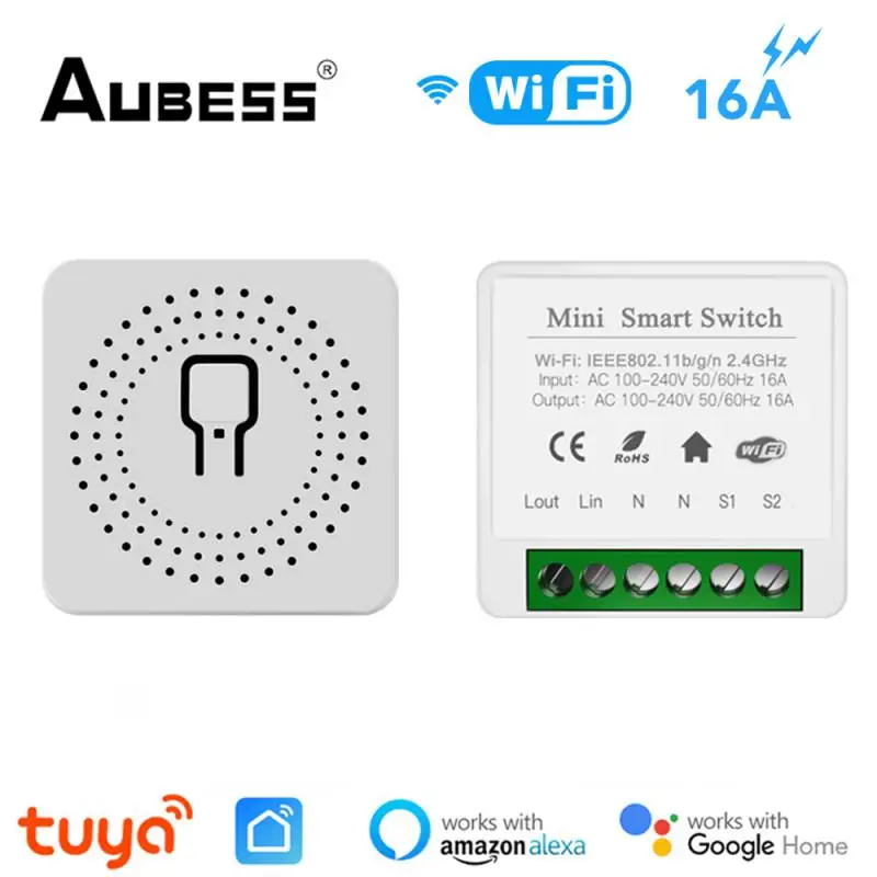 

Умный Wi-Fi-выключатель Tuya с поддержкой Alexa и Google Home, 16 А