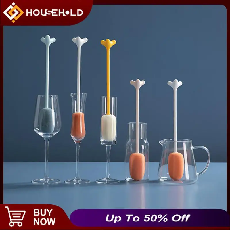 

No Dead Corner Bottle Brush Coffe Tea Glass Soft Kitchen Cleaning Tool Household For Wineglass Bottle Cup Brush Sponge Brush