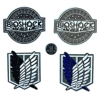 50pcslot anime embroidery patch letter wings freedom bioshock wonder shirt backpack bag clothing decoration crafts diy applique