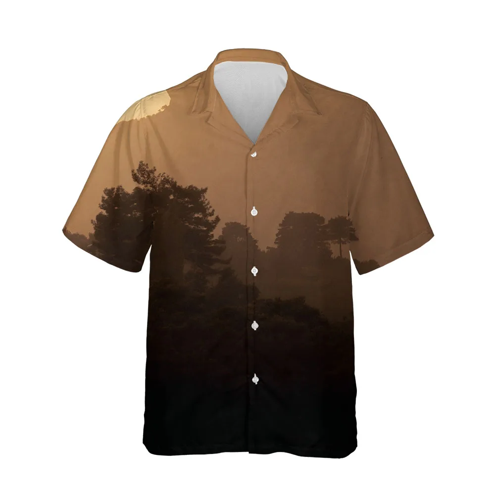 Jumeast 3D Summer Hawaiian Men's Short Sleeve Black Shirt Clothing Fashion Loose Breathable Blouse Single Breasted Man Clothes