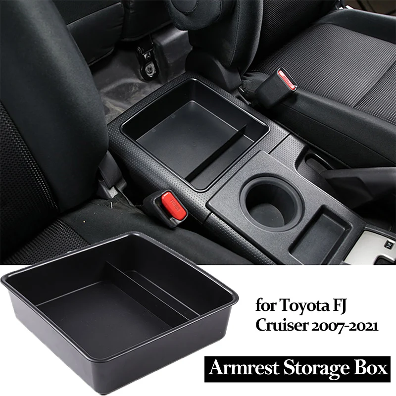 

Подлокотник центральной консоли автомобиля, контейнер для хранения для Toyota FJ Cruiser 2007-2021, Черный ABS, аксессуары для украшения интерьера автом...