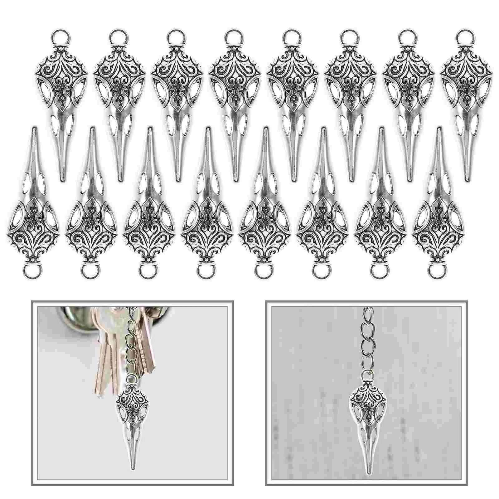 

100 Pcs Costume Earrings Crow Pendants Ravens Lanyard Ornament Punk Gothic Metal