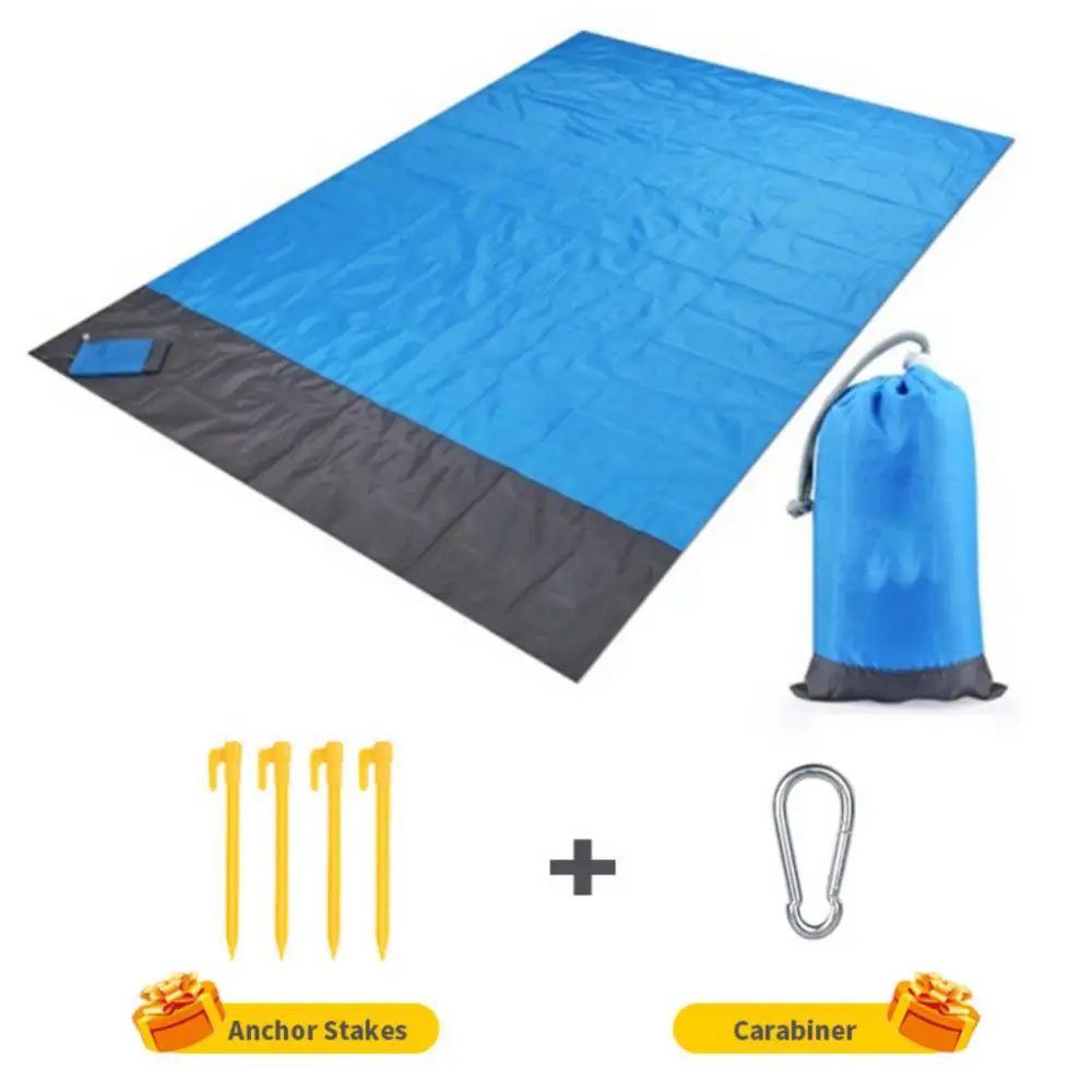 

210*200cm Pocket Sand Beach Blanket Waterproof Folding Camping Mat Mattress Portable Lightweight Hiking Outdoor Picnic Mats Pad