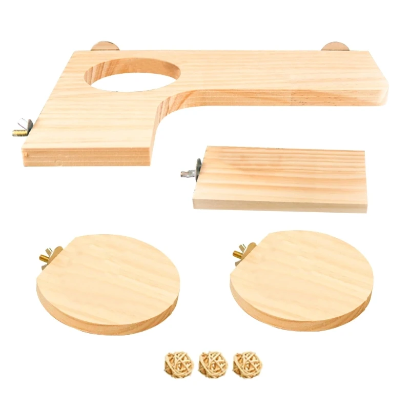 

H55A Hamster Playground Toy Hamster Wooden Platform And Stairs Hamster Platform For Cage Chinchillas Cage Platform Cage Toy
