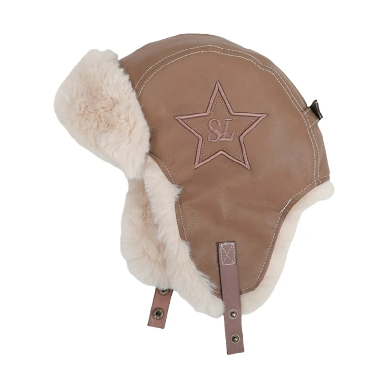 Женская шапка-ушанка меховая теплая зимняя лыжная шапка ветрозащитная