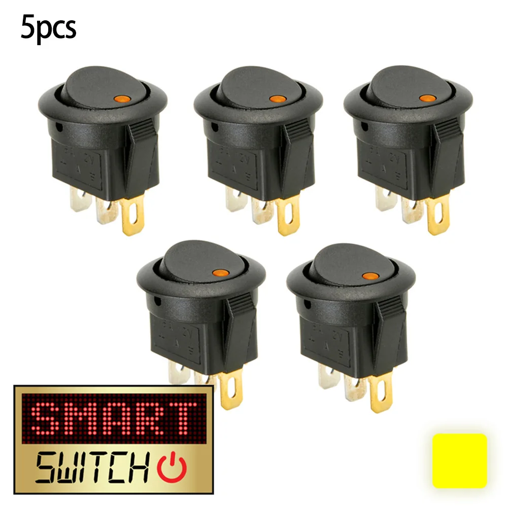 

Boat Car Round Switch For Additional Electronics LED Light On-Off Round Rocker SmartSwitch Toggle Switch 20A Mp