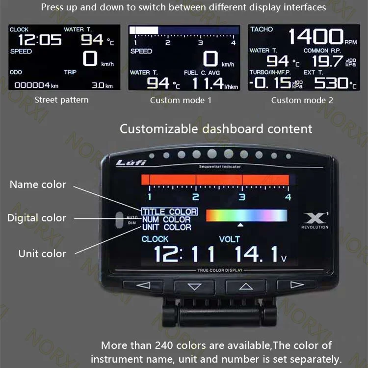 Цифровой измеритель турбонаддува Lufi X1 OBD2 давления и температуры воды для