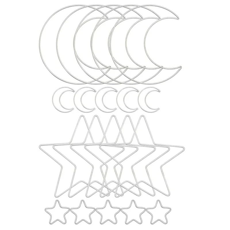 

Moon Star Dream Catcher Metal Hoop Rings Circle Macrame For DIY Craft Dream Catcher Making Home Wall Hanging Decoration