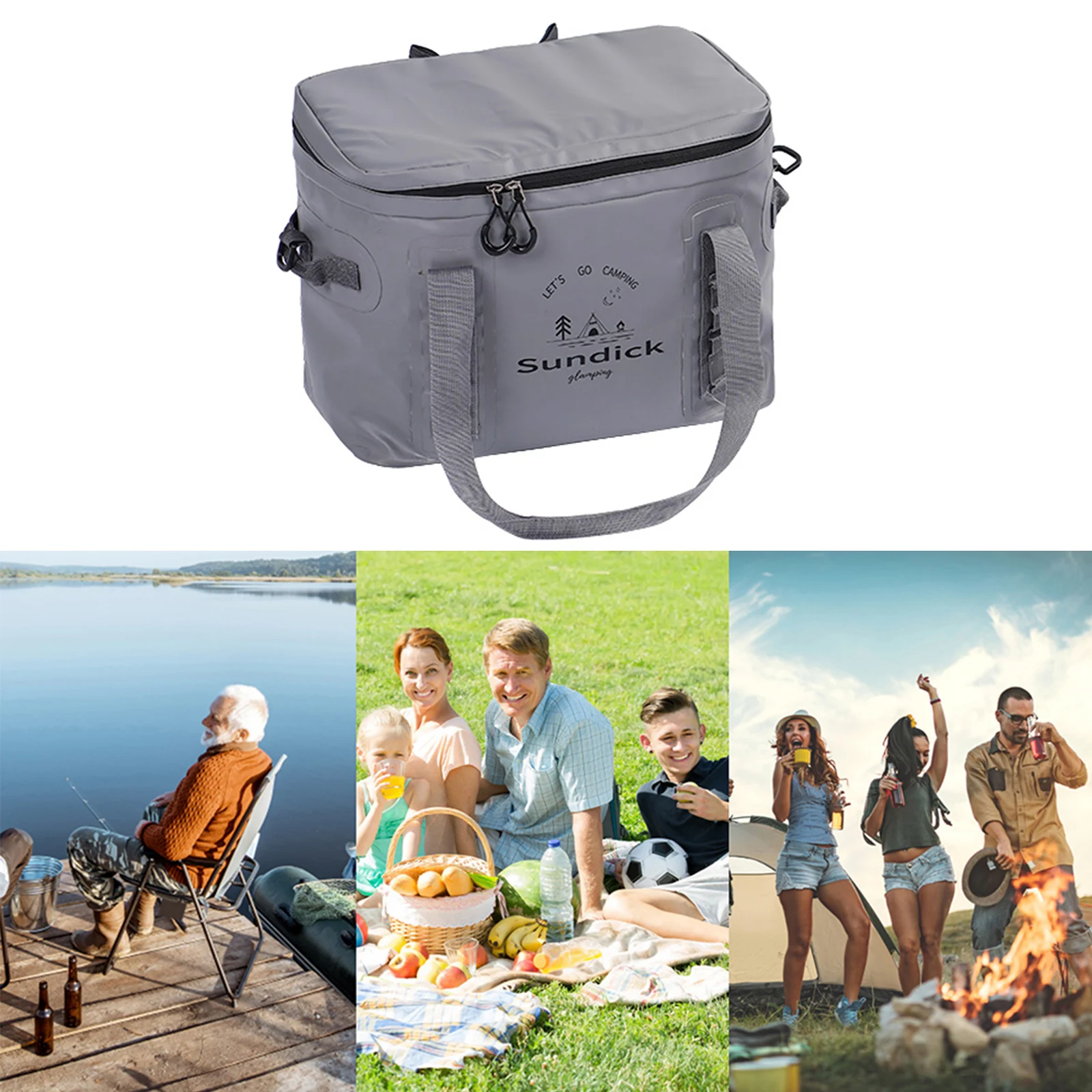 

Insulated Cooler Bag 20L Portable Reusable Grocery Shopping Bag for Picnics