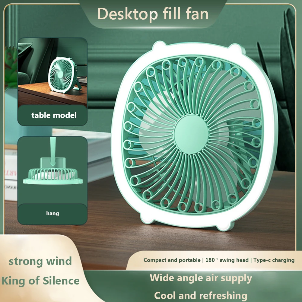 

Camping Fan Multifunctional Hanging Ceiling Fans Portable with Light 3-gear Wind USB Rechargeable Rotatable for Outdoor Sport