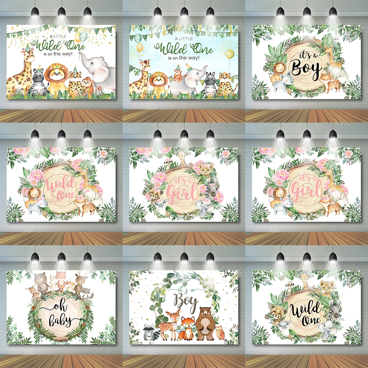 

Mocsicka Wild One Baby Shower Party Decor Backdrop Boy Girl Kids Birthday Customize Photography Background Prop Cake Smash