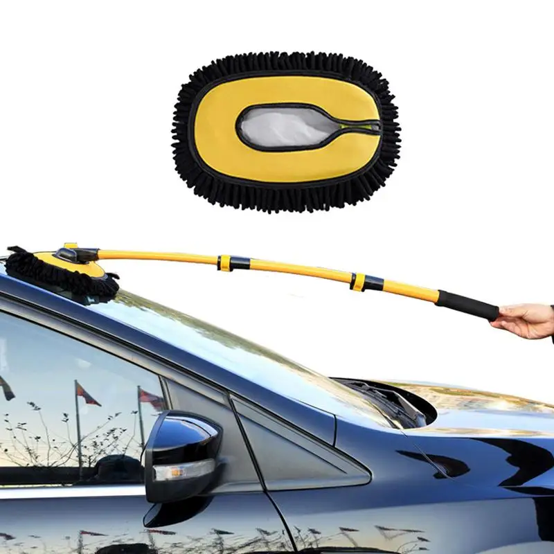 

27X15cm Truck SUVs RV Car Cleaning Brush Car Wash Brush Telescoping Long Handle Cleaning Mop Chenille Broom Auto Accessories