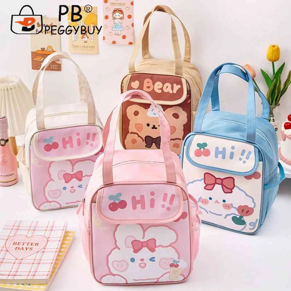 

Милые сумки Kawaii, портативная изолированная сумка, Ланч-бокс, вместительный изолированный Ланч-бокс, изоляционный контейнер для офиса и колл...